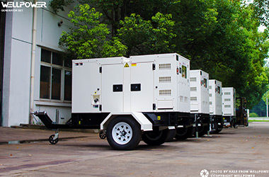 4 trailer silent type generator sets powered by Perkins
