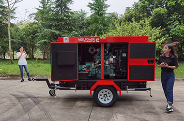 2 sets trailer silent type generator powered by Cummins